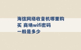 海弦网络收音机哪里购买 商场wifi密码一般是多少 