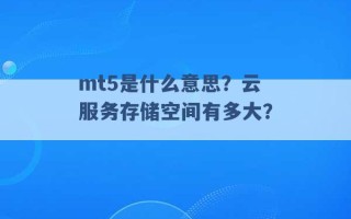 mt5是什么意思？云服务存储空间有多大？ 