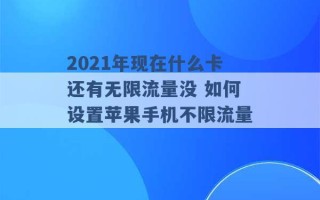 2021年现在什么卡还有无限流量没 如何设置苹果手机不限流量 