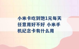 小米卡吃到饱1元每天任意用好不好 小米手机纪念卡有什么用 