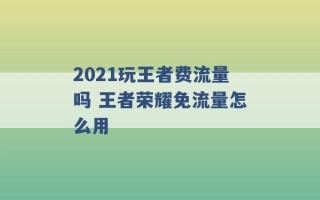 2021玩王者费流量吗 王者荣耀免流量怎么用 