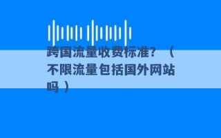 跨国流量收费标准？（不限流量包括国外网站吗 ）