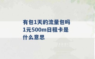 有包1天的流量包吗 1元500m日租卡是什么意思 