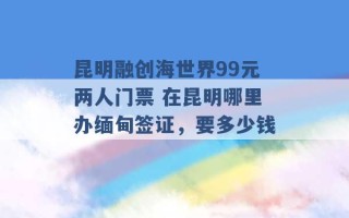 昆明融创海世界99元两人门票 在昆明哪里办缅甸签证，要多少钱 