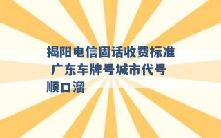 揭阳电信固话收费标准 广东车牌号城市代号顺口溜 