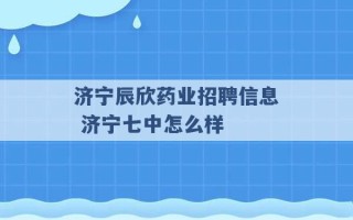 济宁辰欣药业招聘信息 济宁七中怎么样 