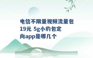 电信不限量视频流量包19元 5g小豹包定向app是哪几个 