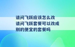 请问飞跃应该怎么改 请问飞跃套餐可以改成别的便宜的套餐吗 