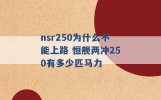 nsr250为什么不能上路 恒舰两冲250有多少匹马力 