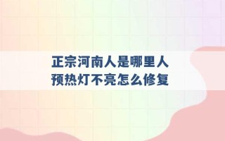 正宗河南人是哪里人 预热灯不亮怎么修复 