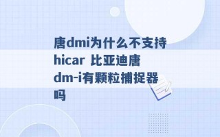 唐dmi为什么不支持hicar 比亚迪唐dm-i有颗粒捕捉器吗 