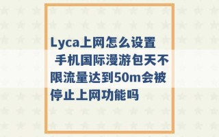 Lyca上网怎么设置 手机国际漫游包天不限流量达到50m会被停止上网功能吗 