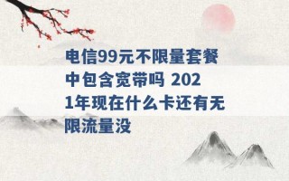 电信99元不限量套餐中包含宽带吗 2021年现在什么卡还有无限流量没 