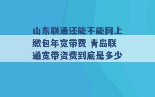 山东联通还能不能网上缴包年宽带费 青岛联通宽带资费到底是多少 