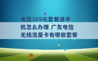 电信169元套餐送手机怎么办理 广东电信无线流量卡有哪些套餐 