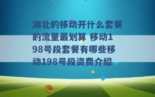 湖北的移动开什么套餐的流量最划算 移动198号段套餐有哪些移动198号段资费介绍 