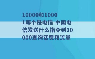 10000和10001哪个是电信 中国电信发送什么指令到10000查询话费和流量 