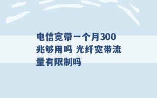 电信宽带一个月300兆够用吗 光纤宽带流量有限制吗 