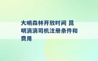 大哨森林开放时间 昆明滴滴司机注册条件和费用 