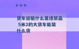 货车运输什么是违禁品 5米2的大货车能装什么货 