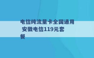 电信纯流量卡全国通用 安徽电信119元套餐 