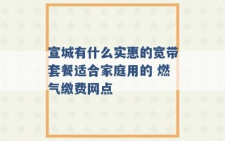 宣城有什么实惠的宽带套餐适合家庭用的 燃气缴费网点 