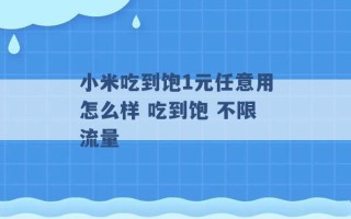 小米吃到饱1元任意用怎么样 吃到饱 不限流量 