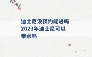 迪士尼没预约能进吗 2023年迪士尼可以带水吗 