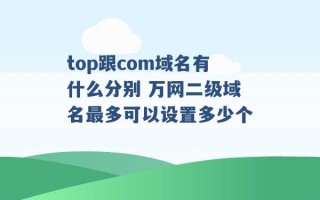 top跟com域名有什么分别 万网二级域名最多可以设置多少个 