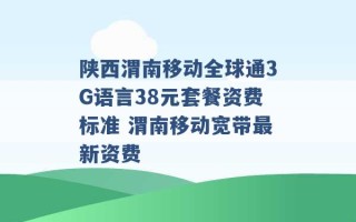 陕西渭南移动全球通3G语言38元套餐资费标准 渭南移动宽带最新资费 