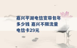 嘉兴平湖电信宽带包年多少钱 嘉兴不限流量电信卡29元 