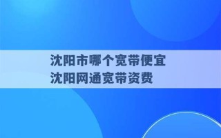 沈阳市哪个宽带便宜 沈阳网通宽带资费 