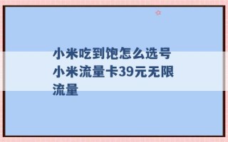 小米吃到饱怎么选号 小米流量卡39元无限流量 