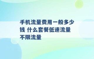 手机流量费用一般多少钱 什么套餐低速流量不限流量 