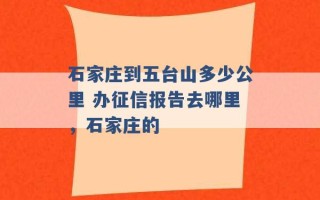 石家庄到五台山多少公里 办征信报告去哪里，石家庄的 