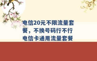 电信20元不限流量套餐，不换号码行不行 电信卡通用流量套餐 