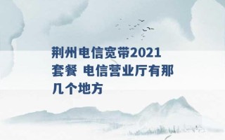 荆州电信宽带2021套餐 电信营业厅有那几个地方 