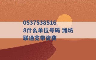 05375385168什么单位号码 潍坊联通宽带资费 