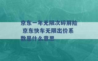 京东一年无限次碎屏险 京东快车无限出价系数是什么意思 