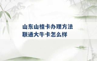 山东山楂卡办理方法 联通大牛卡怎么样 