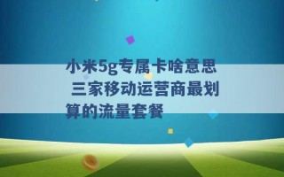 小米5g专属卡啥意思 三家移动运营商最划算的流量套餐 