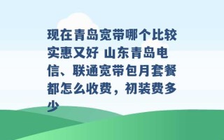 现在青岛宽带哪个比较实惠又好 山东青岛电信、联通宽带包月套餐都怎么收费，初装费多少 