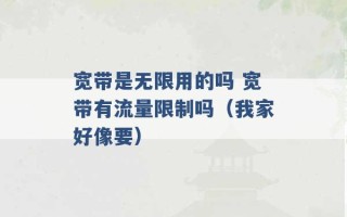 宽带是无限用的吗 宽带有流量限制吗（我家好像要） 