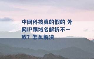 中网科技真的假的 外网IP跟域名解析不一致？怎么解决 