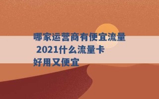 哪家运营商有便宜流量 2021什么流量卡好用又便宜 