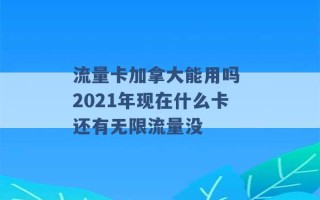 流量卡加拿大能用吗 2021年现在什么卡还有无限流量没 