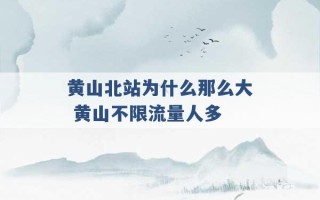 黄山北站为什么那么大 黄山不限流量人多 