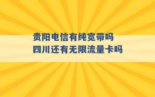 贵阳电信有纯宽带吗 四川还有无限流量卡吗 