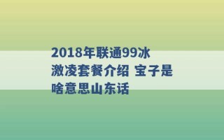 2018年联通99冰激凌套餐介绍 宝子是啥意思山东话 