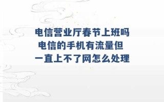 电信营业厅春节上班吗 电信的手机有流量但一直上不了网怎么处理 